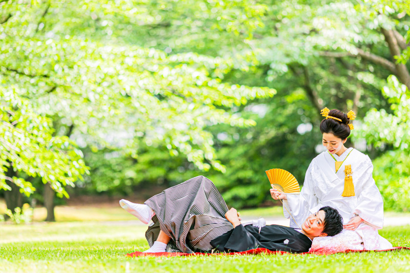 <川越和装>【白無垢&色打掛/２着】歴史ある庭園&和室の２ヶ所ロケーション納品200カット以上14着の衣装♪