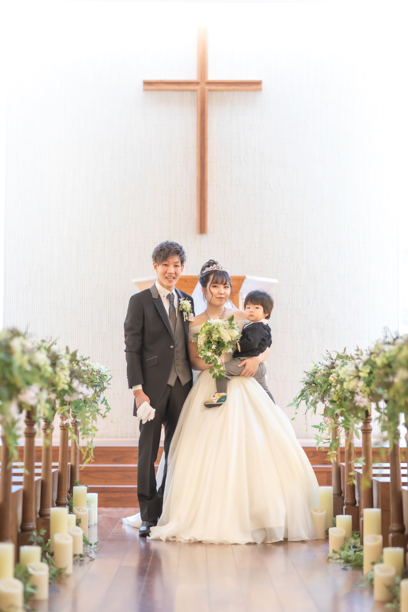 お子様と一緒にスリーショット♡