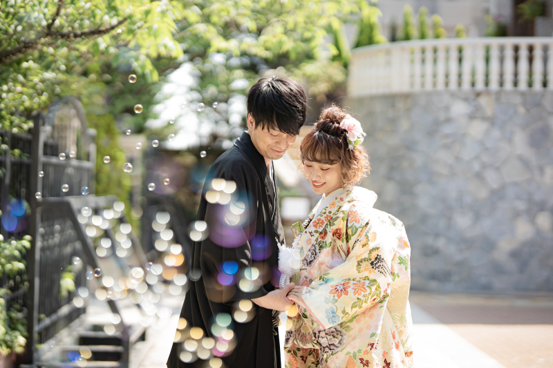 【岸和田城でロケーションフォト！】庭園を散策しながらの城フォト＆結婚式場のお好きな1スポットで撮影◇和装1着