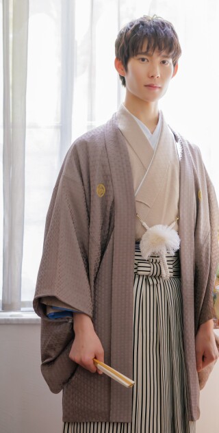 薄茶金ラメ市松