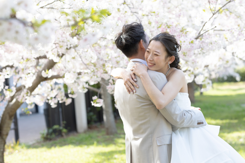 桜の下で