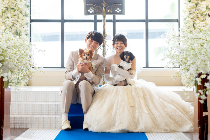 家族だけでなく、友人やペットと一緒の撮影もOK♪