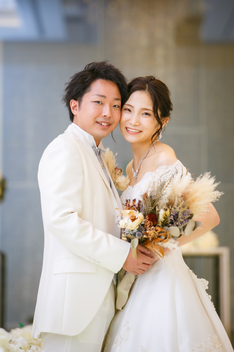 カメラに向かってにっこり