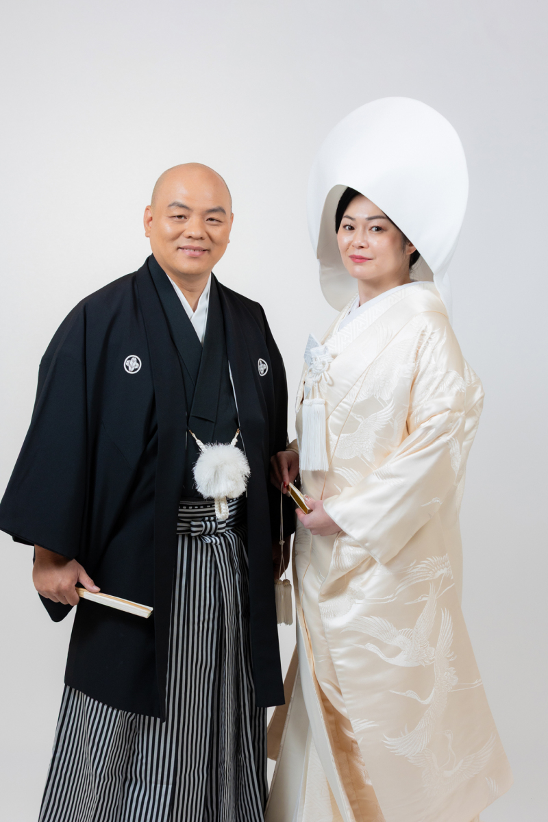 白無垢と綿帽子にチェンジ