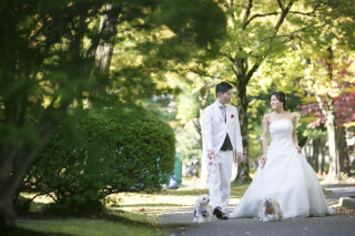 愛犬も一緒に撮影♪