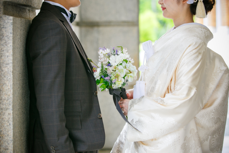 ブーケが二人を繋いで