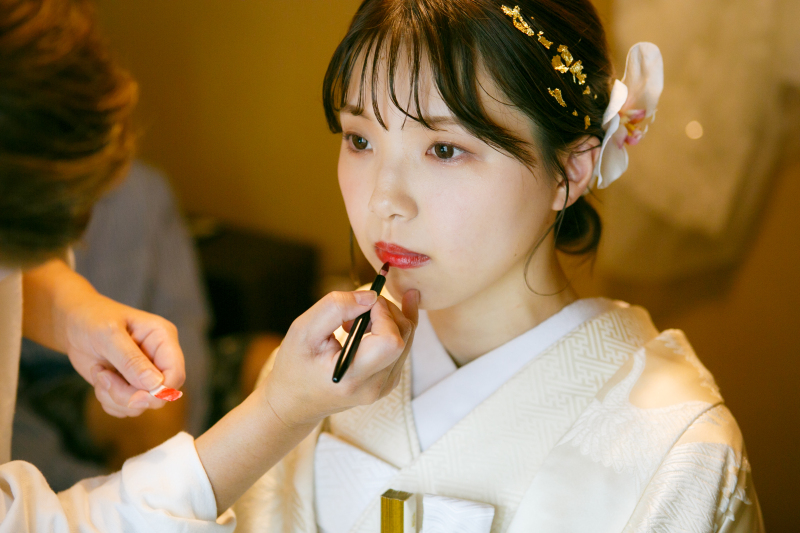 撮影前、身が引き締まる瞬間に