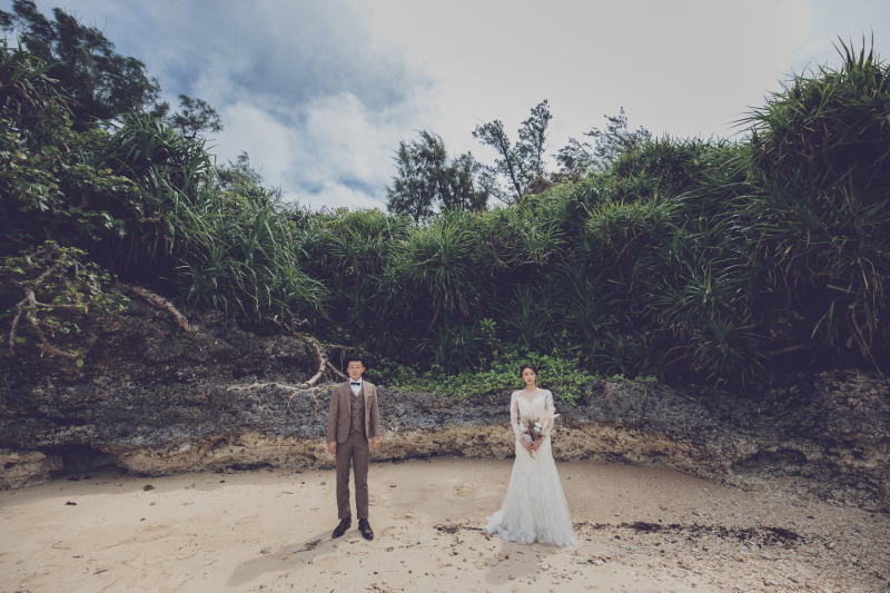 岩場ではクールに