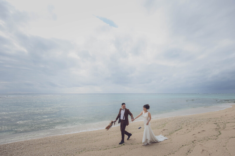 プライベートビーチにて