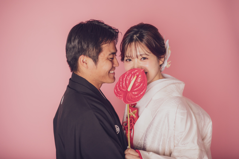 【スタジオプランB】和装スタジオプラン|A4WEDDINGならではの一味違うお洒落な和装撮影|小物も込みこみ