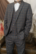 黒×チェックブラウン