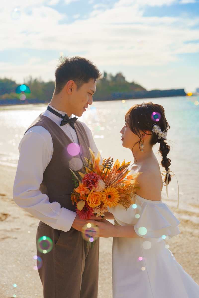 西日でキラキラ