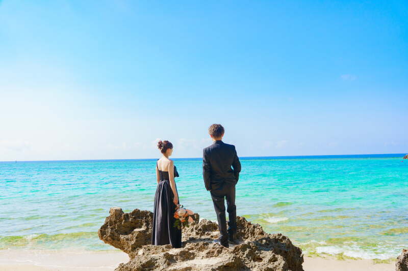 岩場でカッコよく