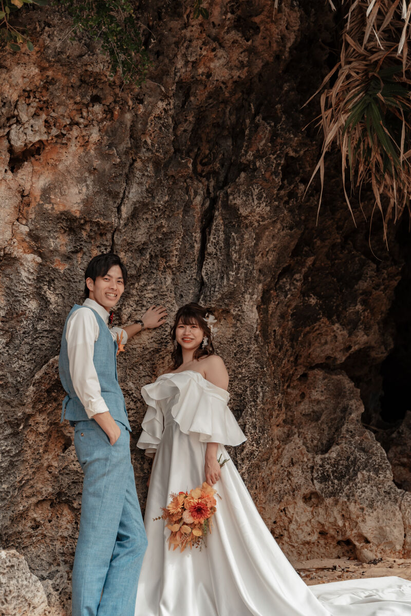 岩場でシックに