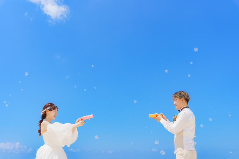 シャボン玉かわいい〜