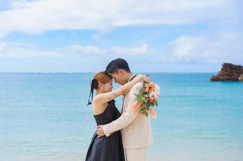 おでこをくっつけて