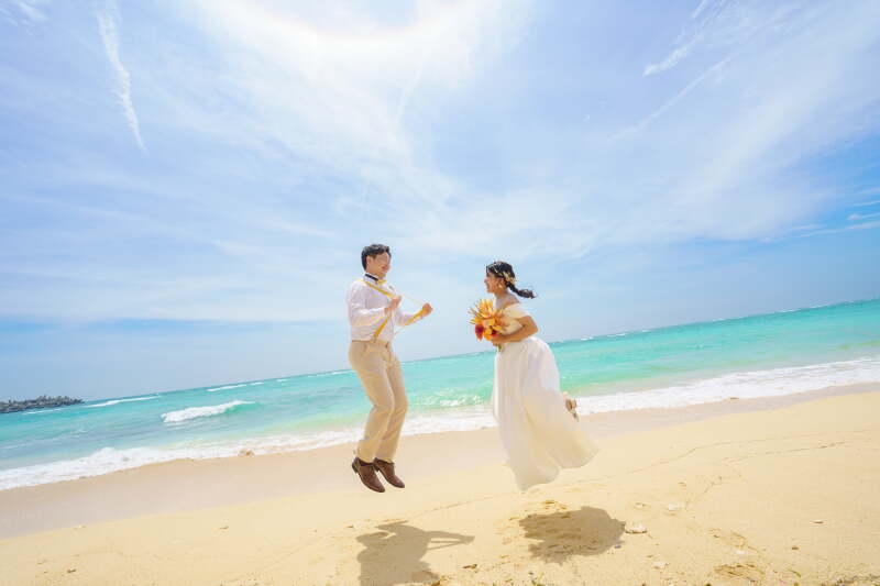 晴れた空の下で