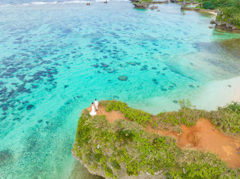 ザネーの崖を上空から