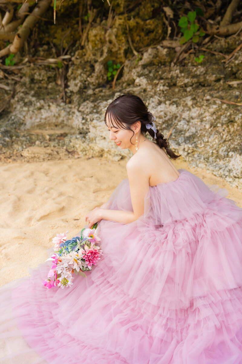 くすみピンクドレス♡