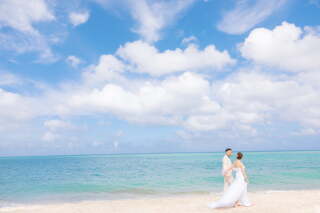 台風とは思えない青空で撮影