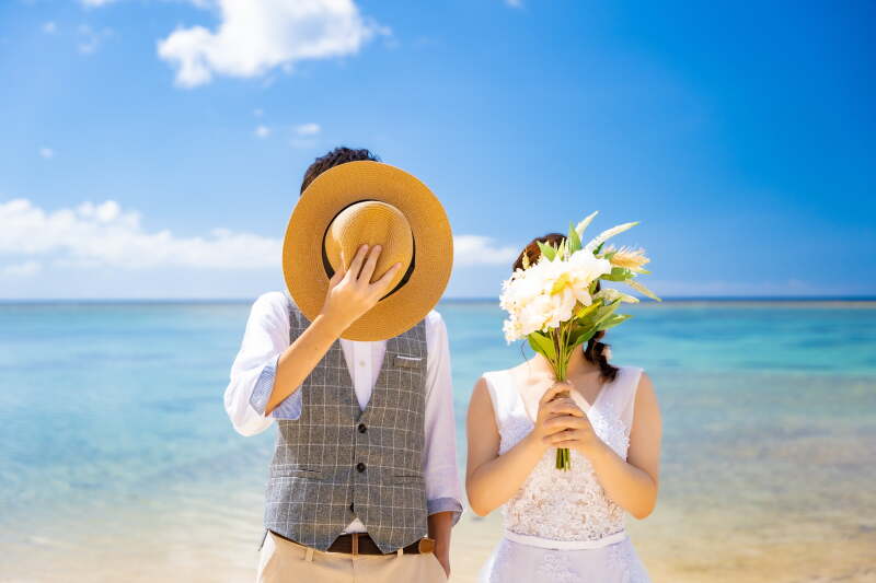 シャイな新郎新婦さん♪