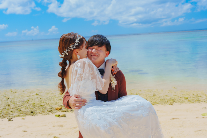 ほっぺたにちゅ♡