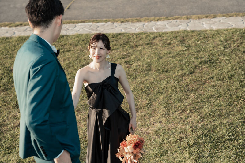 サンセットで衣装ヘアチェンジ