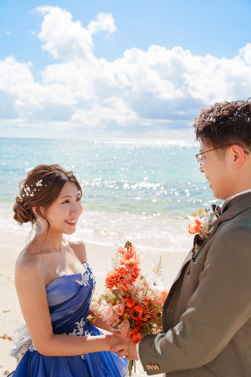 ひとつのブーケを二人で