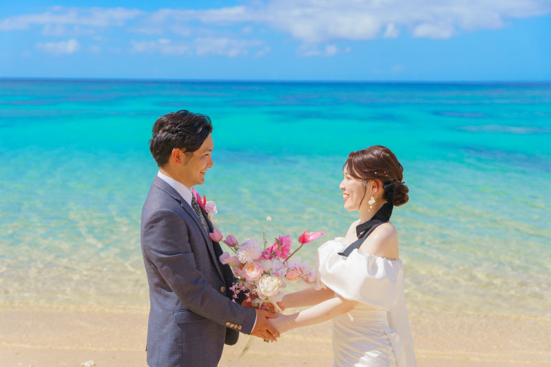 ひとつのブーケを、ふたりで。