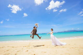 広いビーチを贅沢に