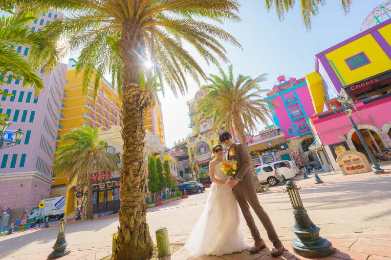 ヤシの木と一緒に