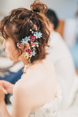 生花ヘアード♡髪飾り♡イヤーカフ