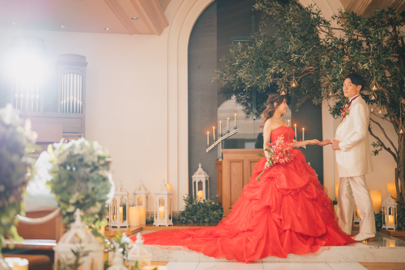 2着目は夕暮れのチャペルで…♡