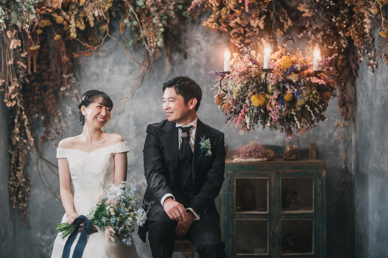 生花ブーケもイメージカラーにピッタリです♪