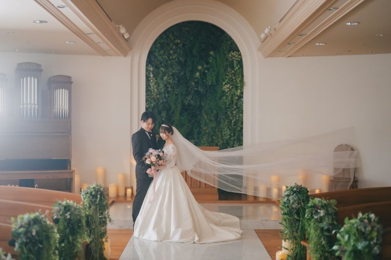 ロングベールでクラシカルな雰囲気に・・・