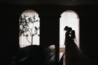 夕暮れ時のウェディングフォト♡