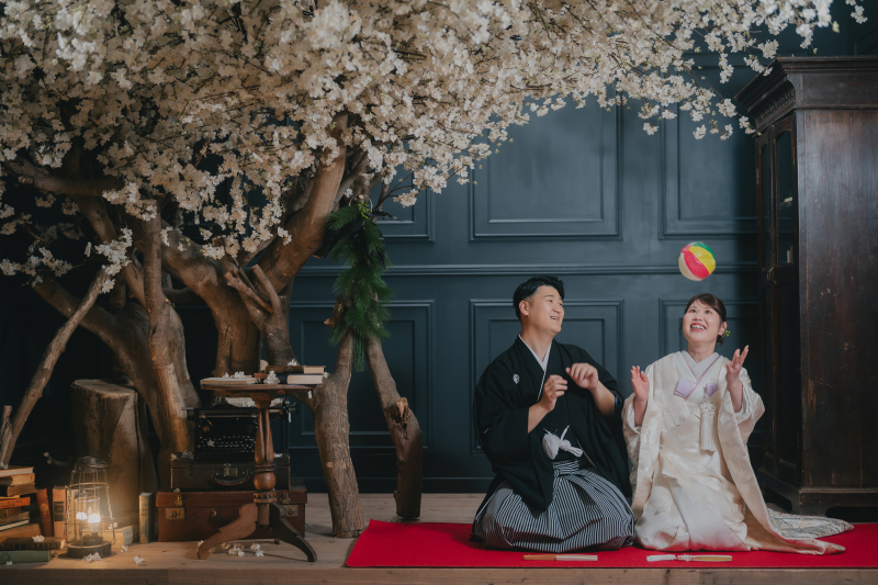 まずはおふたりで和装前撮り◎