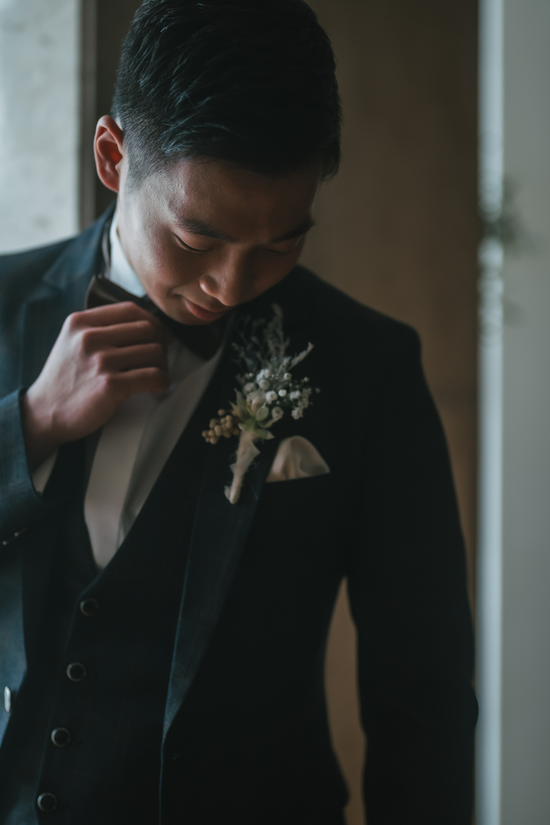 チェック×蝶ネクタイ