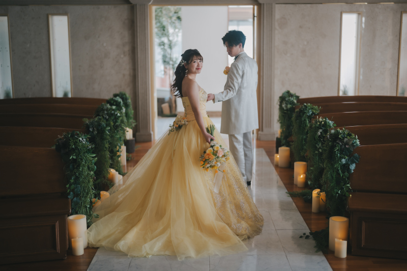 お色直し後はカラードレスで☆