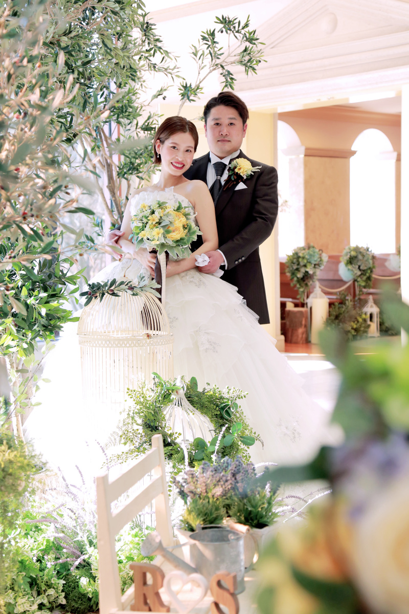 ナチュラルテイストなアトリウムガーデンでの撮影