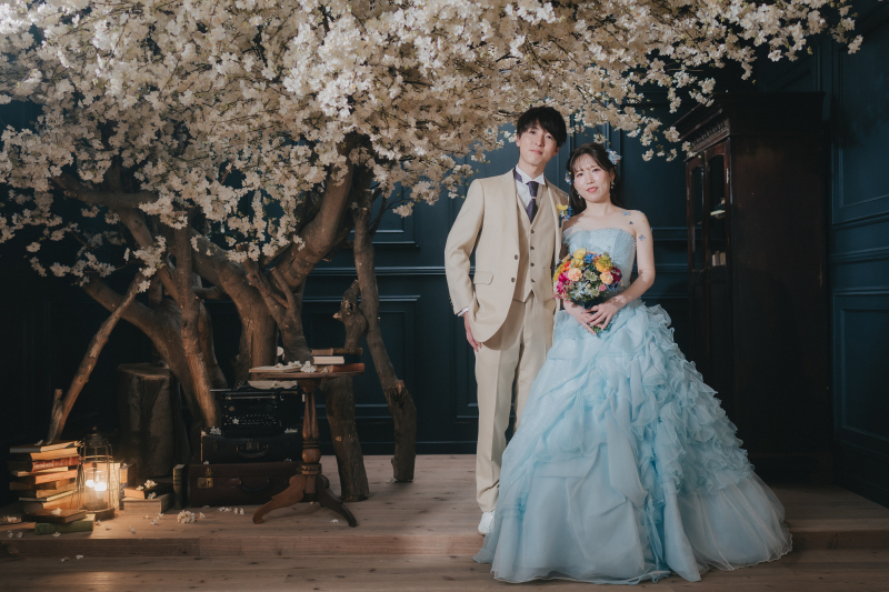 お色直しは水色のドレスで♪