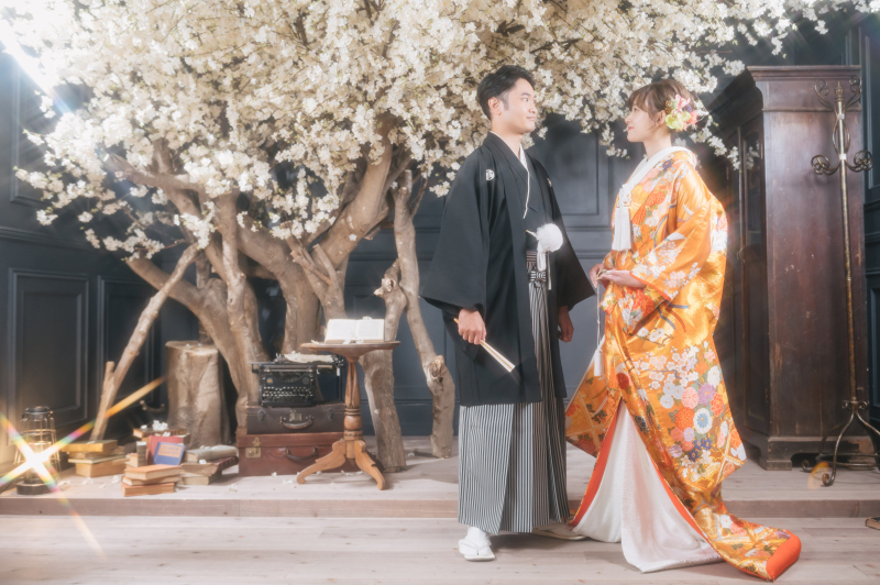 和装にてスタジオ撮影スタート♡