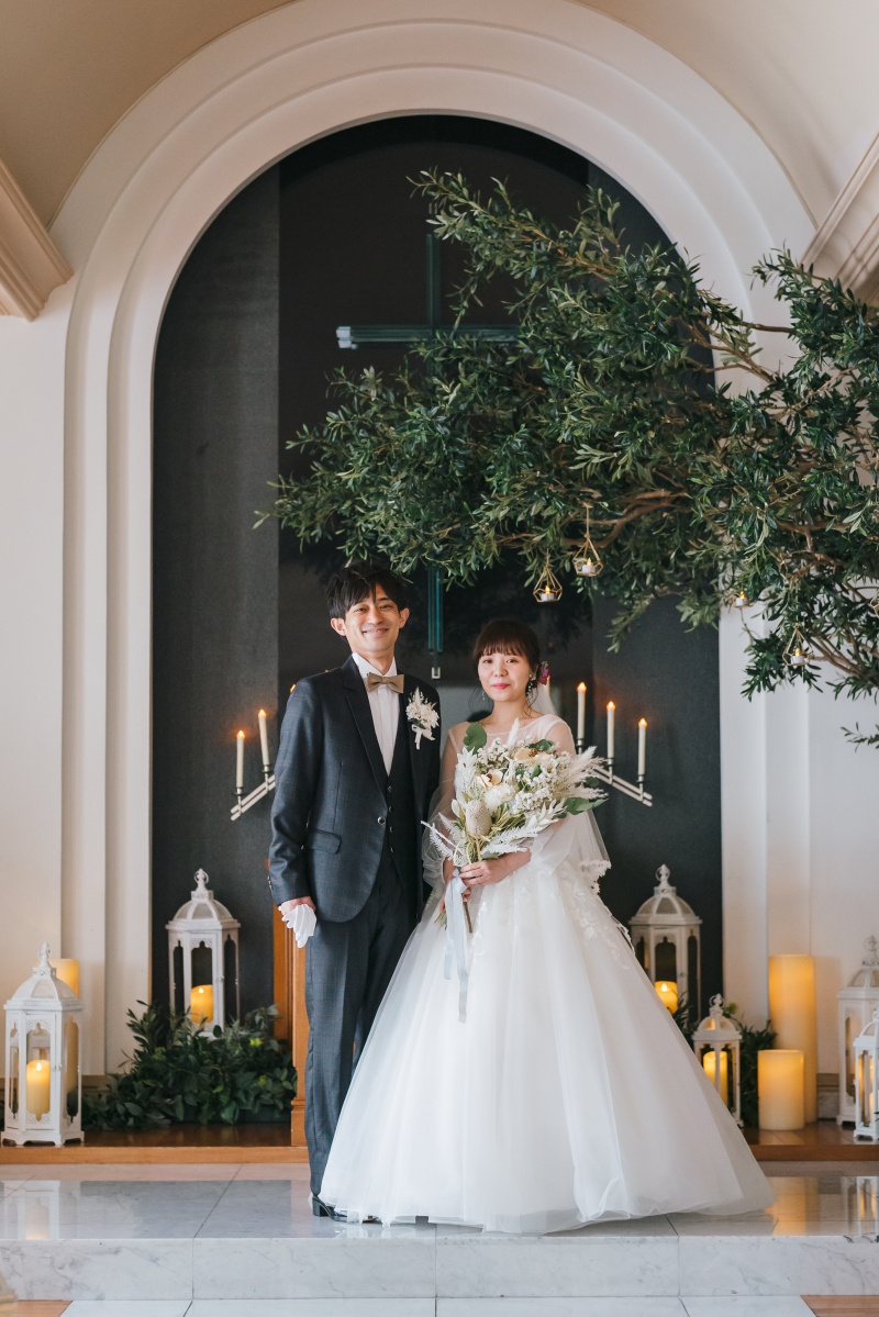 ゆるふわドレス×ドライフラワーブーケ