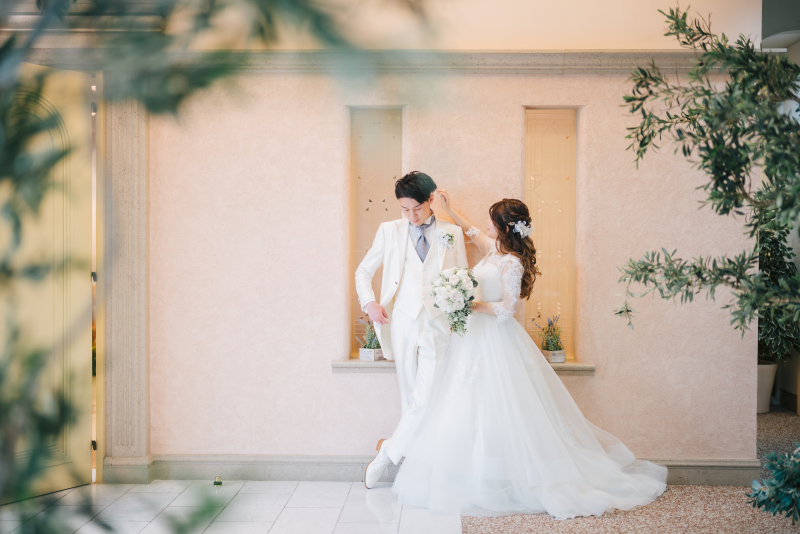 撮影スタートは自然光あふれるガーデンにて♪