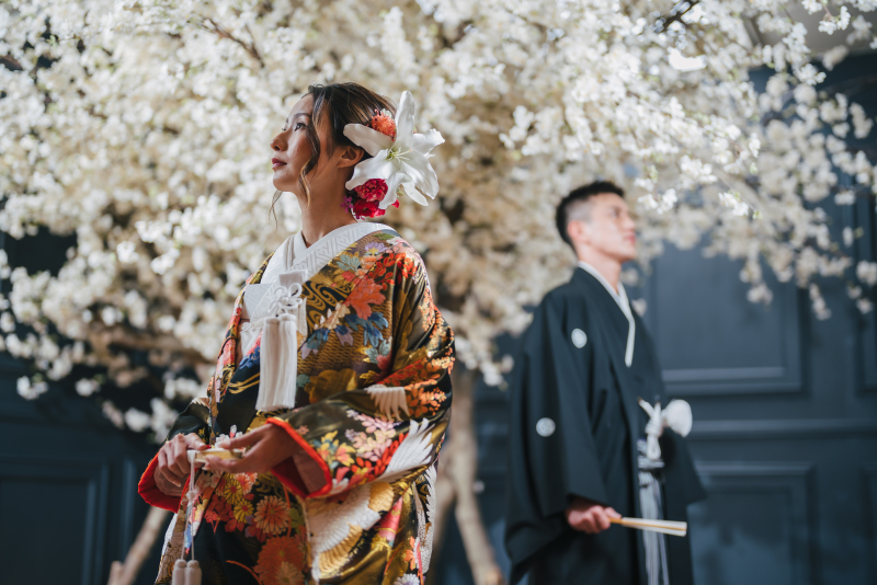 和洋装どちらも着れるスタジオ撮影が叶う