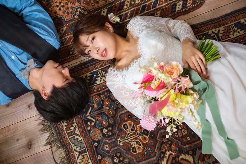 【前撮OK！！】洋装1着♪花屋が創るお花いっぱいのフォトスタジオで撮影！ウェルカムグッズやムービー利用に♪
