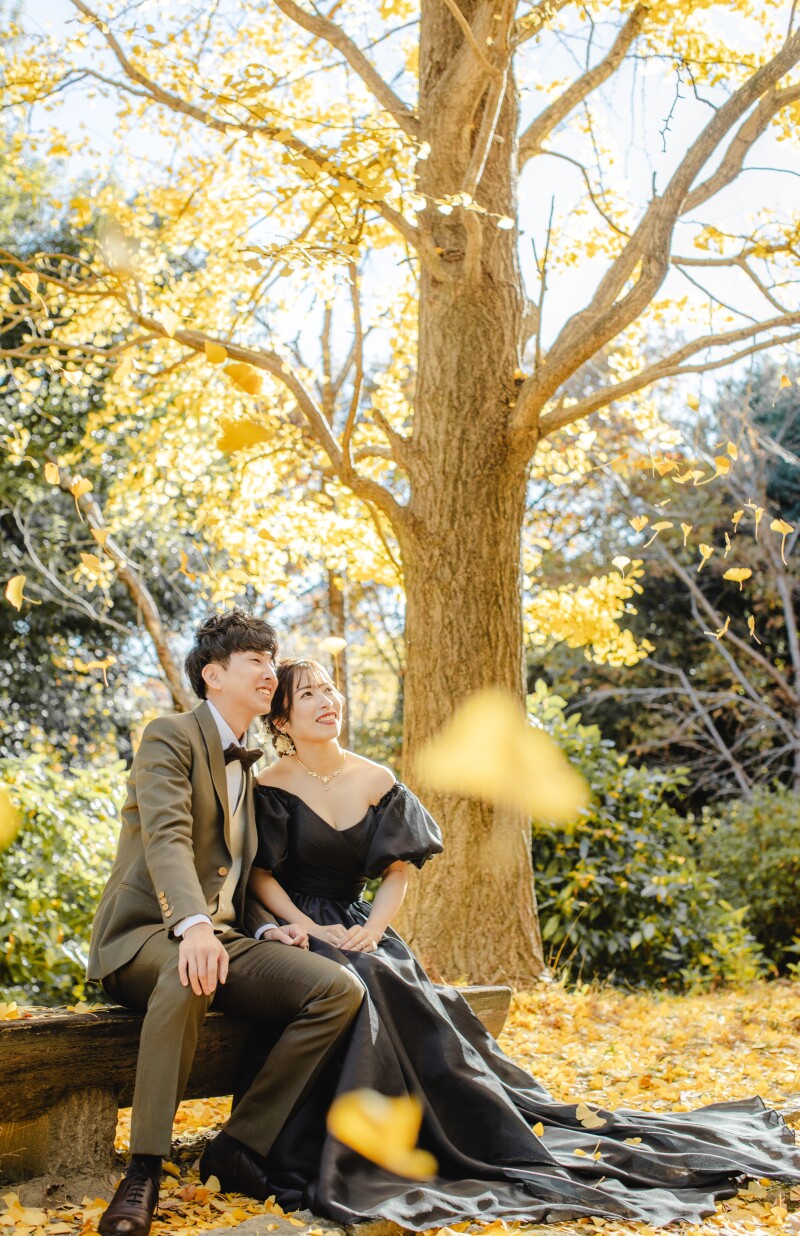 紅葉に囲まれて