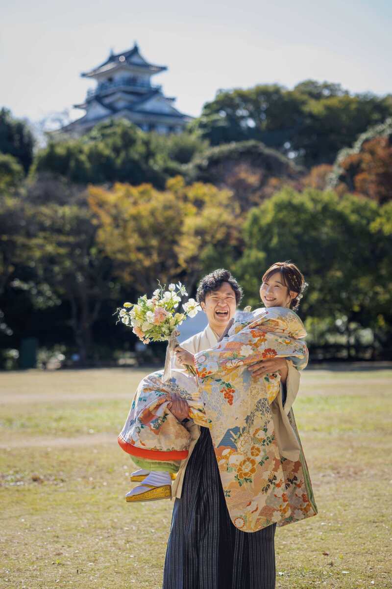 和装で!お姫様だっこ♡