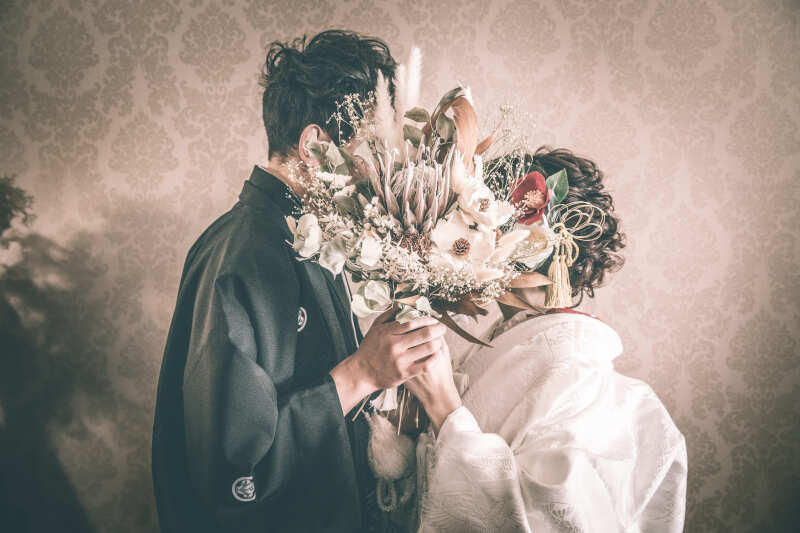 和装ドライフラワーショット！