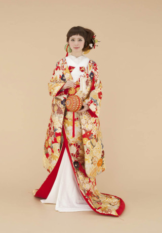 まりに扇面　赤